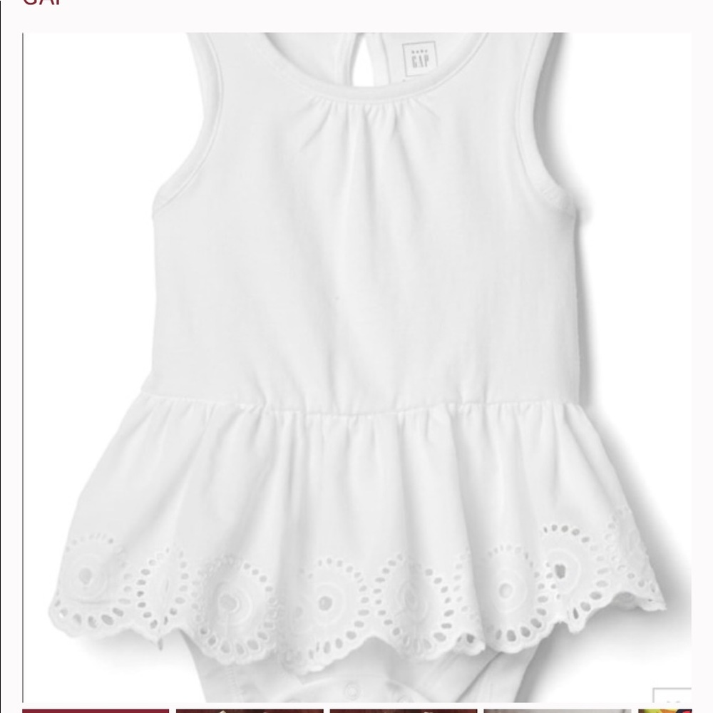 Baby Gap white eyelet peplum onesie